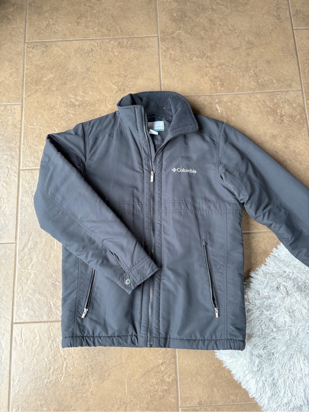 Columbia Men's Dark Dark Gray Zip Jacket • Size S